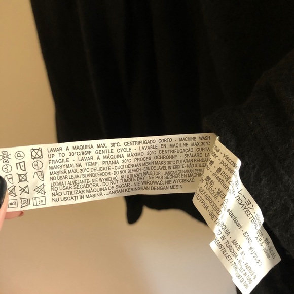 Zara Trafaluc Fuzzy Black Bell Sleeve Crew Neck Sweater - Picture 8 of 8